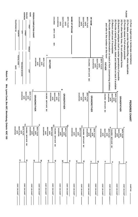 Pegigree Chart of Family History